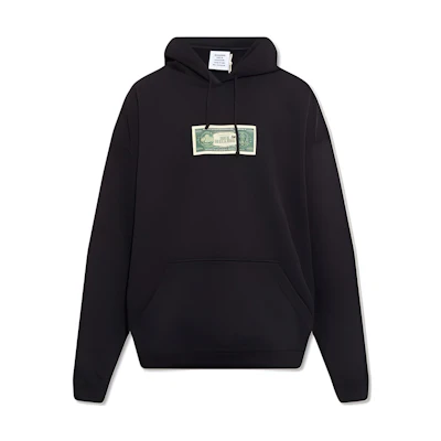 Vetements SS22 Black Money Print Hoodie Long Sleeve UA53HD140B1606BLACK