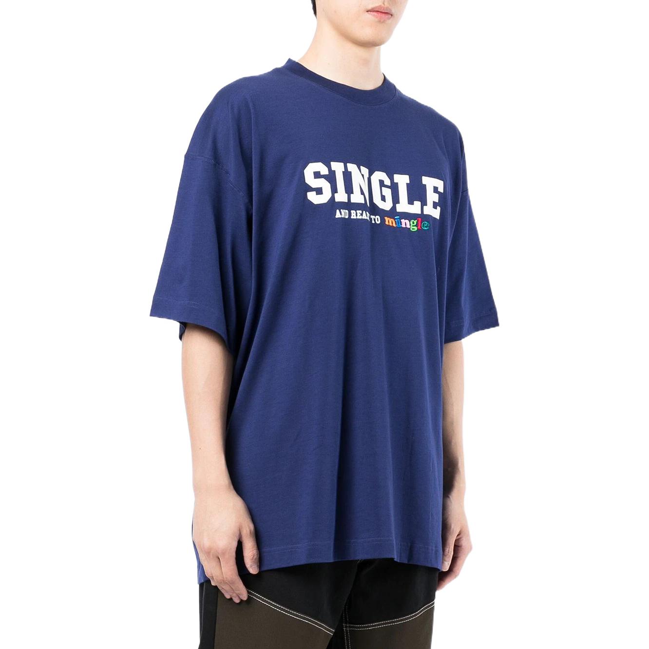 Purchase ヴェトモン SS22 ブルー レタープリント Tシャツ ショートスリーブ UE52TR190N