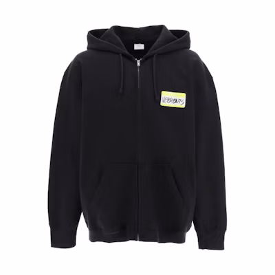 Vetements SS22 Full-Zip Logo Hoodie Jacket Black UA53HD200B1606