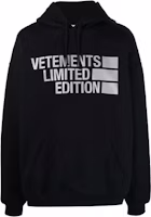 Vetements SS22 Limited Edition Logo Print Unisex Hoodie Black UE52TR400S-1605 Vetements SS22 Limited Edition Logo Print Unisex Hoodie Black UE52TR400S-1605