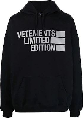 Vetements SS22 Limited Edition Logo Print Unisex Hoodie Black UE52TR400S-1605 Buy Vetements SS22 Limited Edition Logo Print Unisex Hoodie Black UE52TR400S-1605