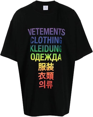 Vetements SS22 Logo Cetak Hitam Kemeja-T Lengan Pendek Lelaki UA53TR100X1611 Buy Vetements SS22 Logo Cetak Hitam Kemeja-T Lengan Pendek Lelaki UA53TR100X1611