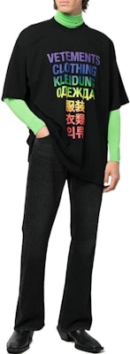 Vetements SS22 Logo Cetak Hitam Kemeja-T Lengan Pendek Lelaki UA53TR100X1611 Lookbook Vetements SS22 Logo Cetak Hitam Kemeja-T Lengan Pendek Lelaki UA53TR100X1611