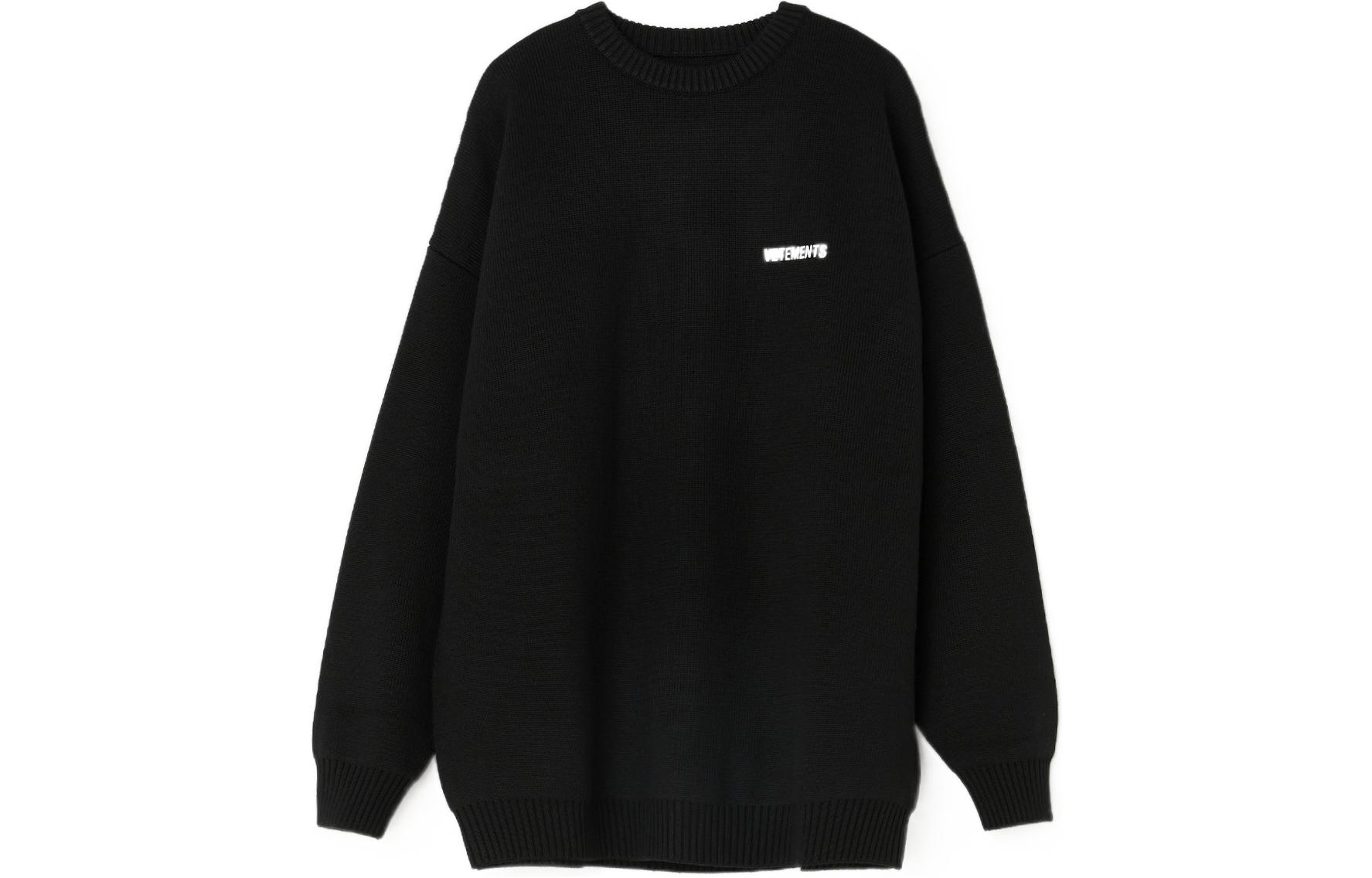 Vetements SS22 Logo Print Crewneck Sweatshirt Black UE52KN360B-2901