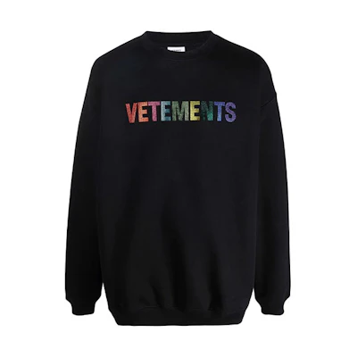 Vetements SS22 Logo Print Crewneck Sweatshirt Unisex Black UE52TR520B1605BLACK