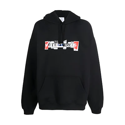 Vetements SS22 Logo Print Hoodie Black Unisex Fall Season UA53HD240B