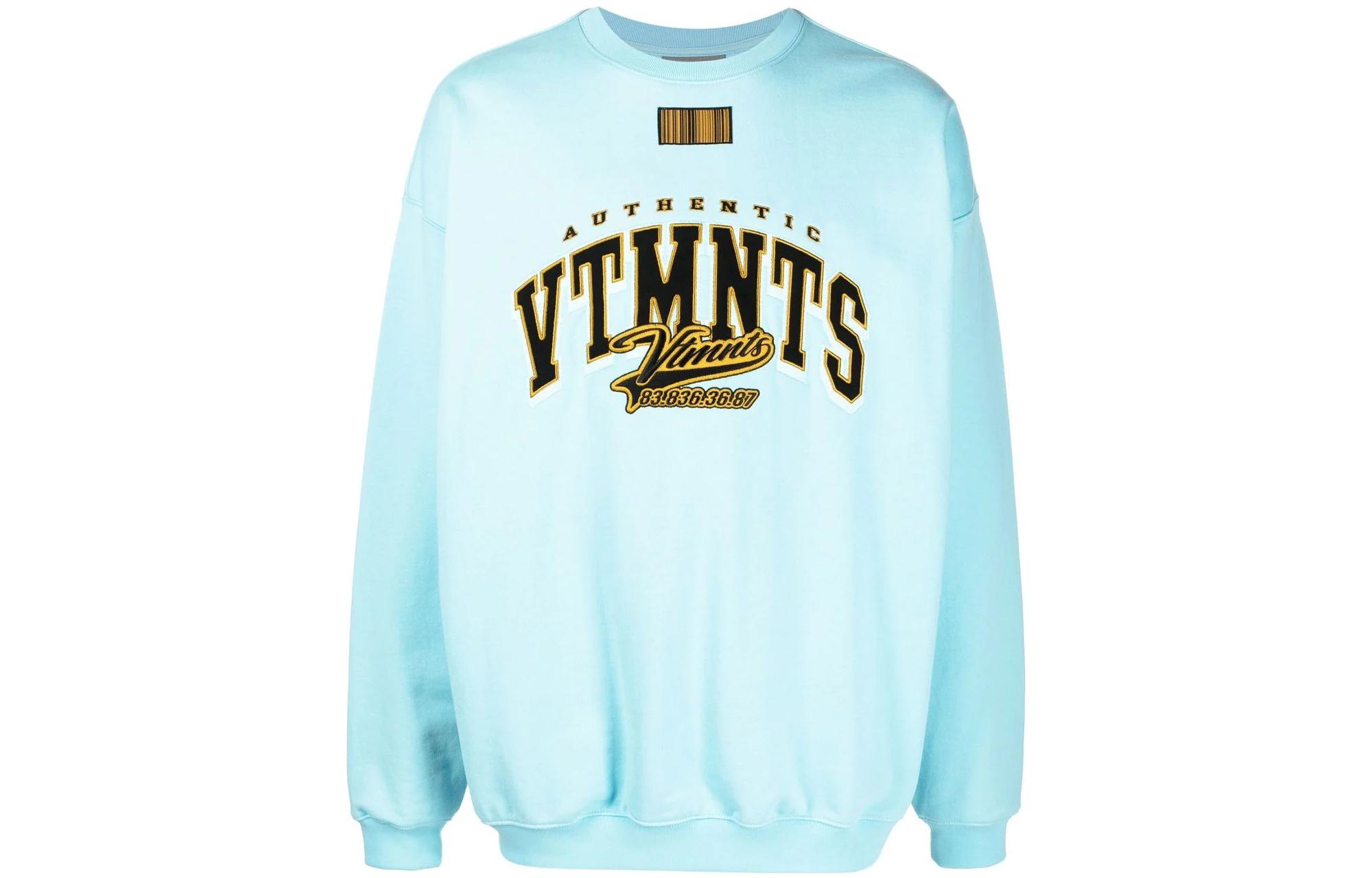 Vetements SS22 Logo Print Pullover Sweatshirt Unisex - Light Blue VL12TR160X