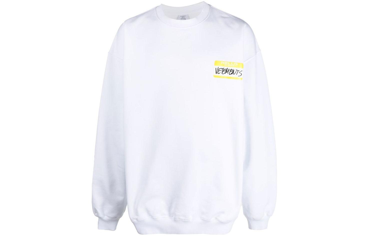 Vetements SS22 Logo Print Pullover White Unisex Sweatshirt UA53CN100WWHITE