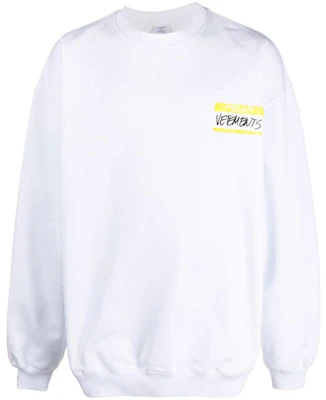 Vetements SS22 Logo Print Pullover White Unisex Sweatshirt UA53CN100WWHITE Buy Vetements SS22 Logo Print Pullover White Unisex Sweatshirt UA53CN100WWHITE
