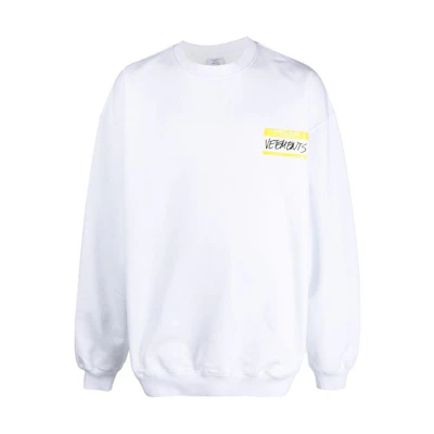Vetements SS22 Logo Print Pullover White Unisex Sweatshirt UA53CN100WWHITE