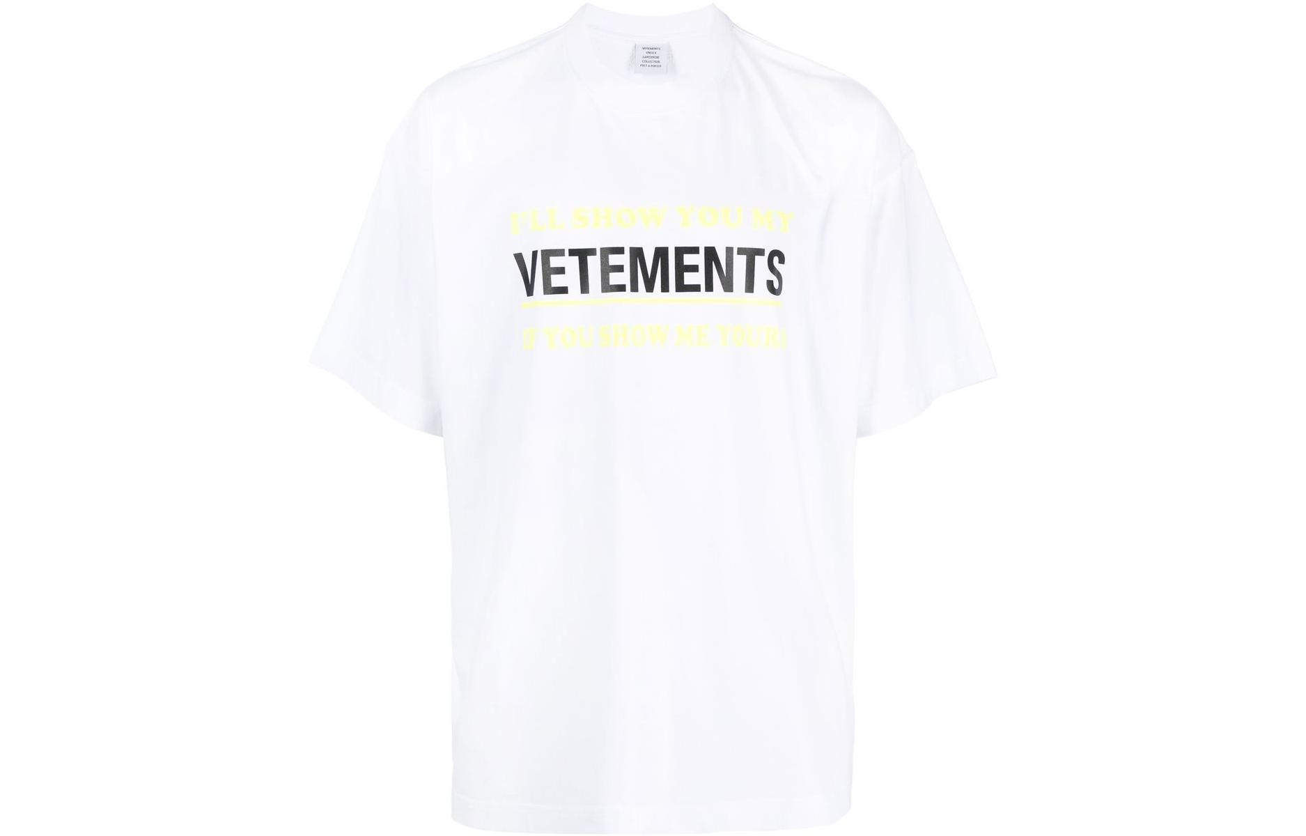 Vetements SS22 Logo Printed Crewneck Short Sleeve T-Shirt Unisex White UA53TR230W