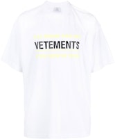 Vetements SS22 Logo Printed Crewneck Short Sleeve T-Shirt Unisex White UA53TR230W Vetements SS22 Logo Printed Crewneck Short Sleeve T-Shirt Unisex White UA53TR230W