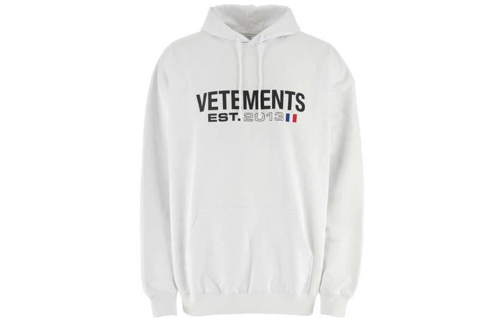 Vetements SS23 Alphabet Print Hoodie White Menswear UE54HD100WWHITE