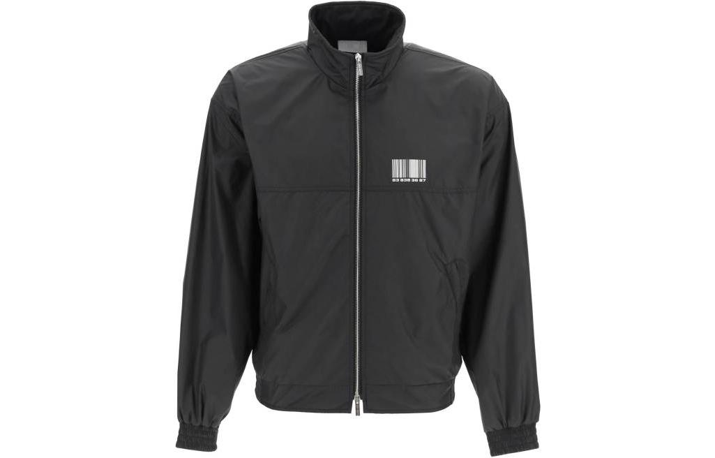 Vetements SS23 Barcode Print Stand Collar Jacket Black VL12JA140B5006BLACK