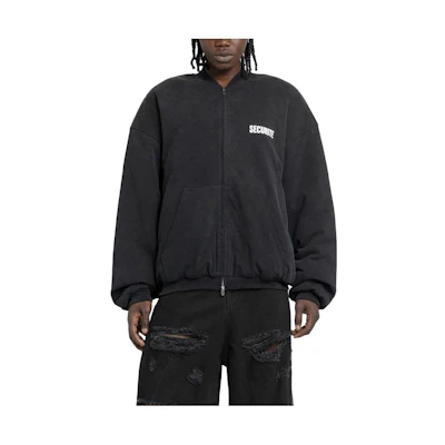 Vetements SS23 Black Loose High-Collar Letter Print Jacket for Men UE54JJ100B1200BLACK