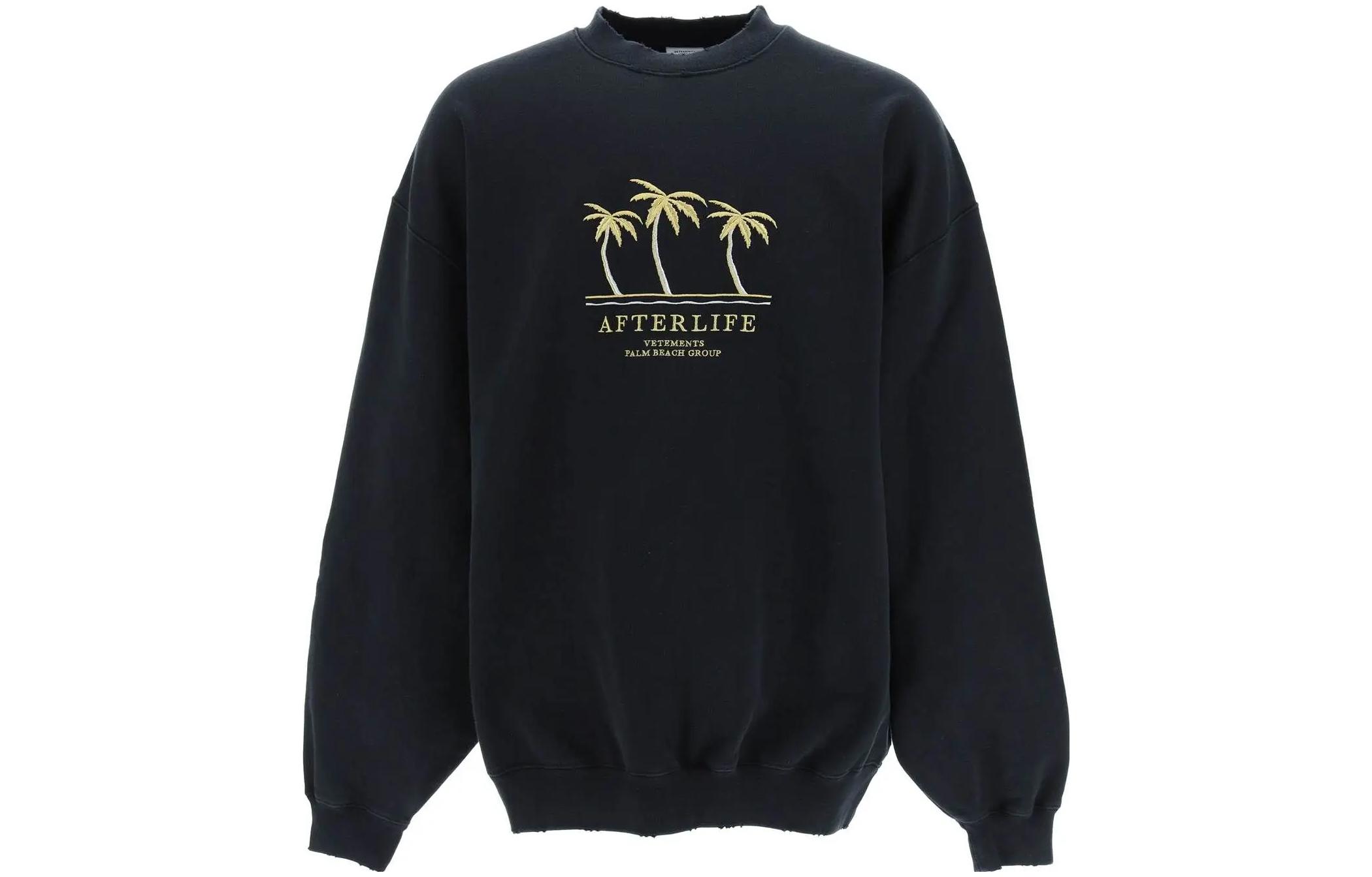 Vetements SS23 Botanical Print Crewneck Sweatshirt Black UE63CN140B-BLACK