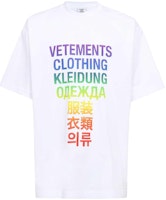 Vetements SS23 Colorful Letter Print White Crewneck Short Sleeve T-Shirt Men. UE63TR101Z-1200 Vetements SS23 Colorful Letter Print White Crewneck Short Sleeve T-Shirt Men. UE63TR101Z-1200