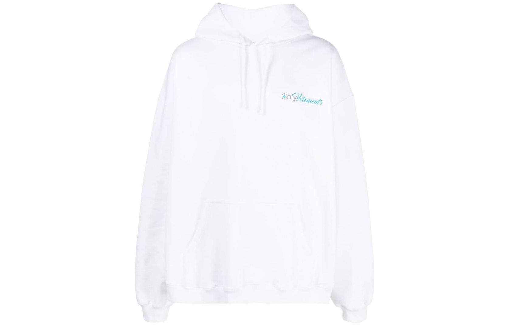 Vetements SS23 Letter Print White Hoodie Casual Style UA63HD161W-1302
