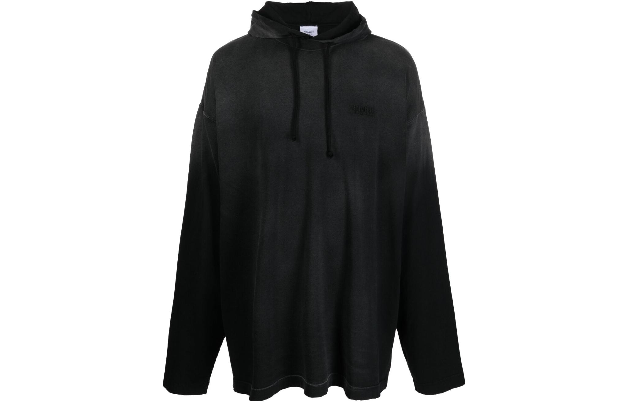 Vetements SS23 Oversized Long-Sleeve Hoodie Charcoal Black UE63HD150