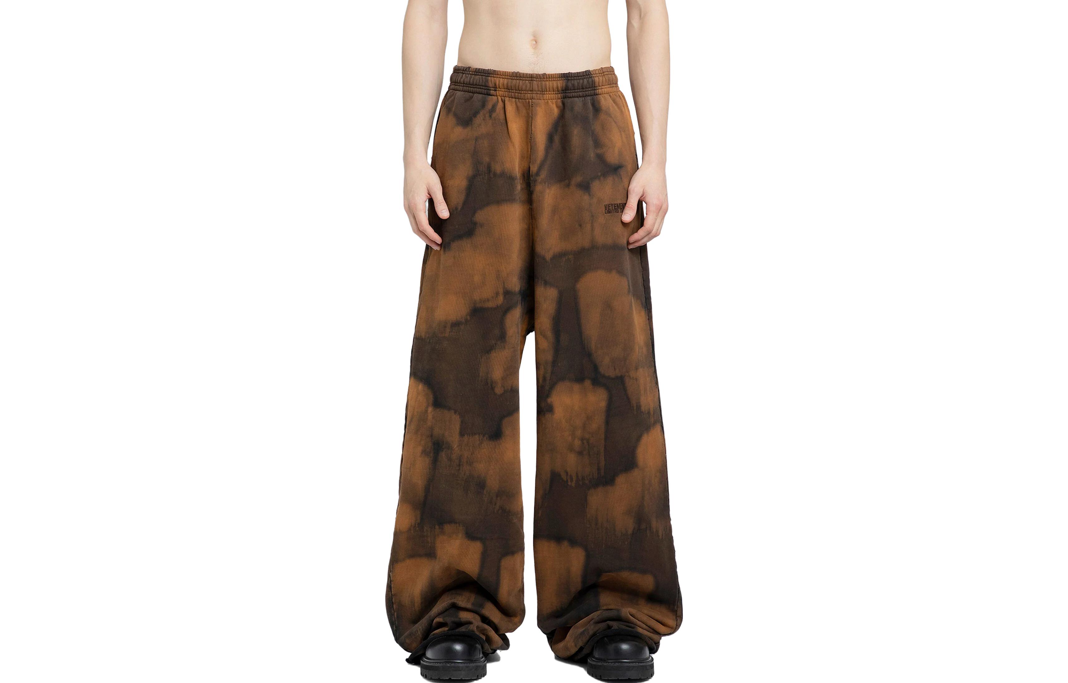 Vetements SS23 Tie-Dye Wide-Leg Relaxed Pants  Black Yellow UE63SP140B-BLACK
