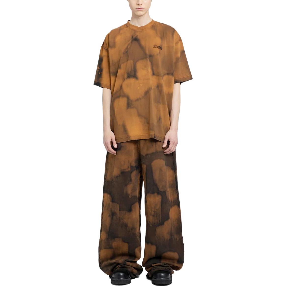 Lookbook ヴェトモン SS23 タイダイ ワイドレッグ リラックスパンツ ブラック イエロー UE63SP140B-BLACK