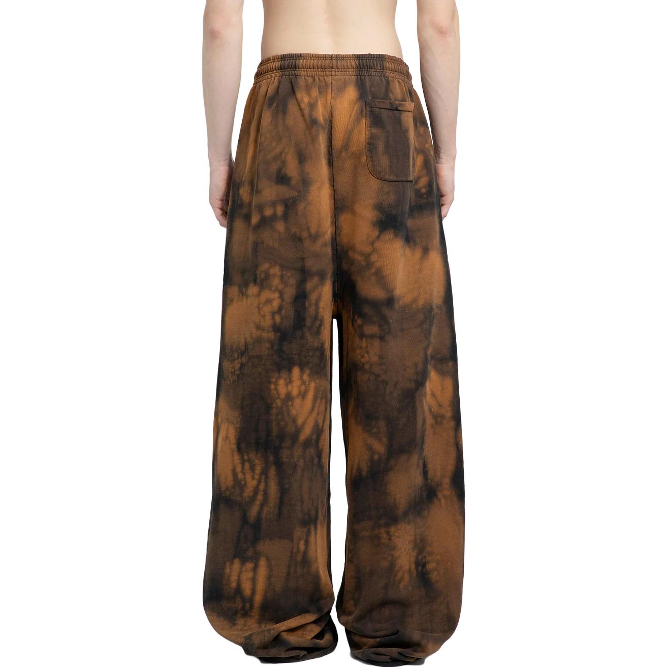 Shop ヴェトモン SS23 タイダイ ワイドレッグ リラックスパンツ ブラック イエロー UE63SP140B-BLACK