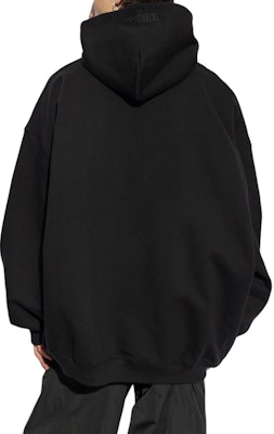 ヴェトモン SS24 ブラック オーバーサイズ プルオーバーパーカー カジュアルロゴ. UA65HD370B1302-BLACK Lookbook ヴェトモン SS24 ブラック オーバーサイズ プルオーバーパーカー カジュアルロゴ. UA65HD370B1302-BLACK