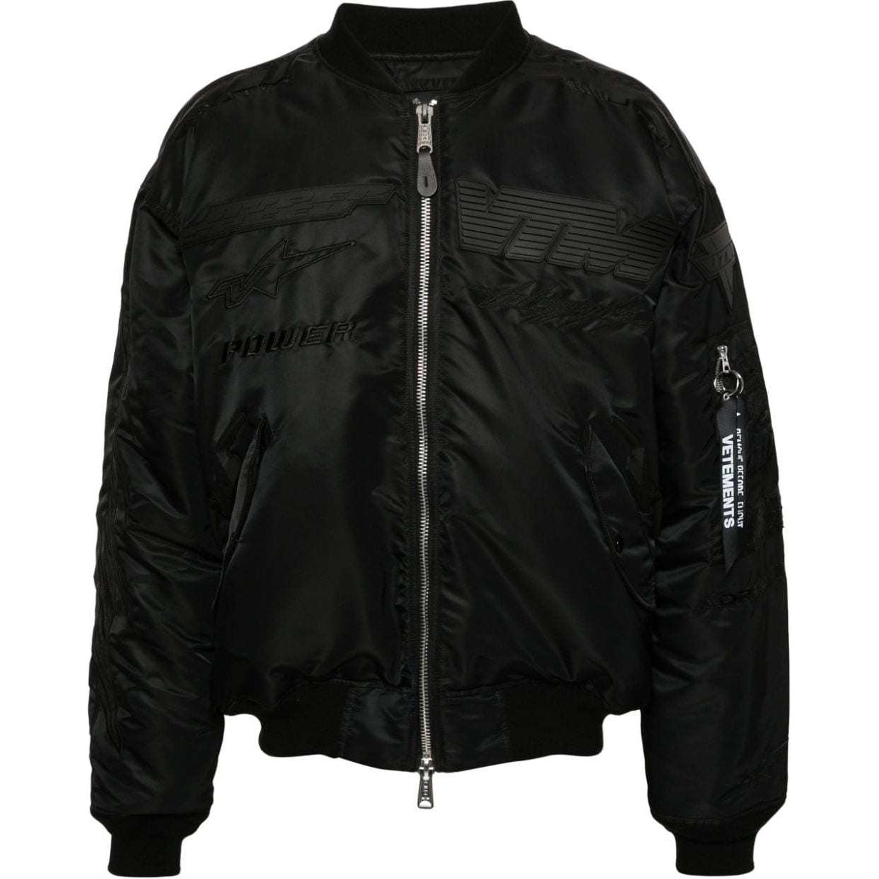 Vetements SS24 Black Zip-Up High Neck Jacket Mens Casual Solid Color UE64JA920B-BLACK