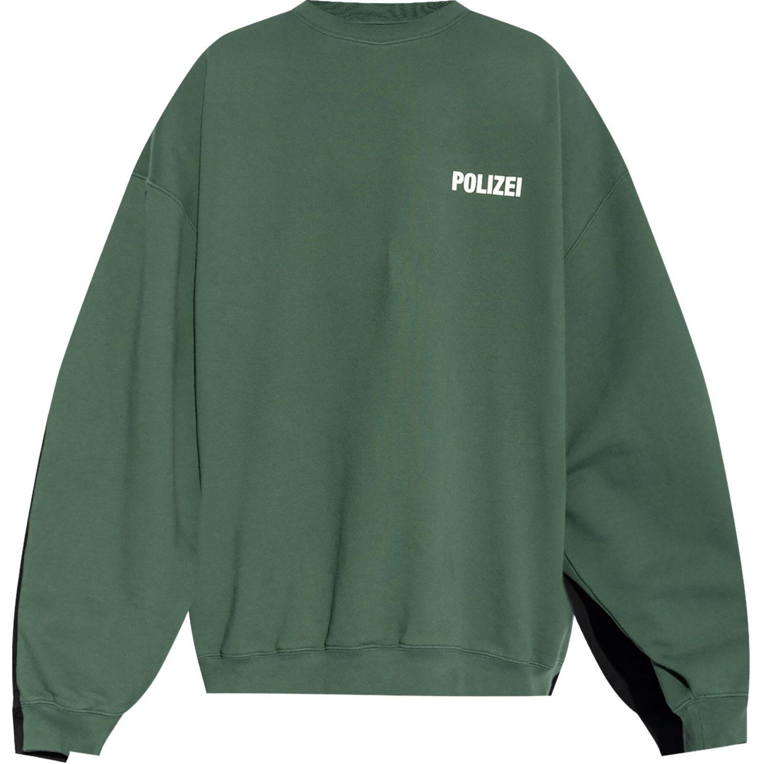 Vetements SS24 Colorblock Crewneck Relaxed Fit Sweatshirt Green UA65CW423G1302-GREEN