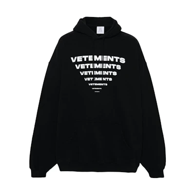 Vetements SS24 Comfort Letter Pattern Pullover Hoodie Unisex Black UE64HD120B-BLACK