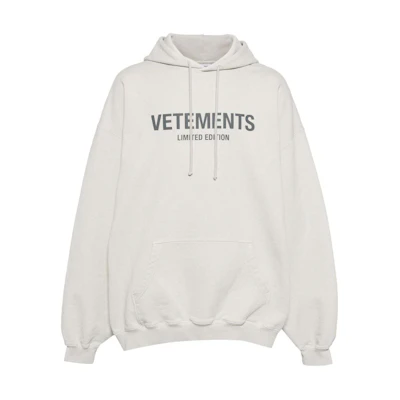 Vetements SS24 Letter Graphic Comfy Pullover Hoodie Men’s Light Grey UE64HD600O-GREY