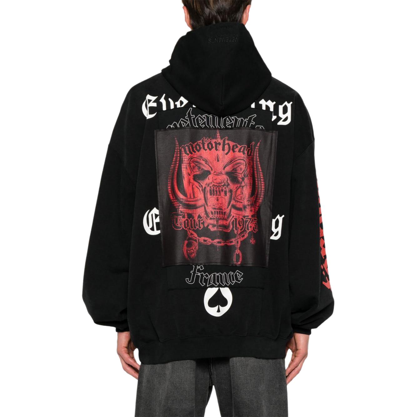 Purchase ヴェトモン SS24 ロゴプリント リブ付きフーディー ブラック ユニセックス パーカー UE64HD290BB-BLACK