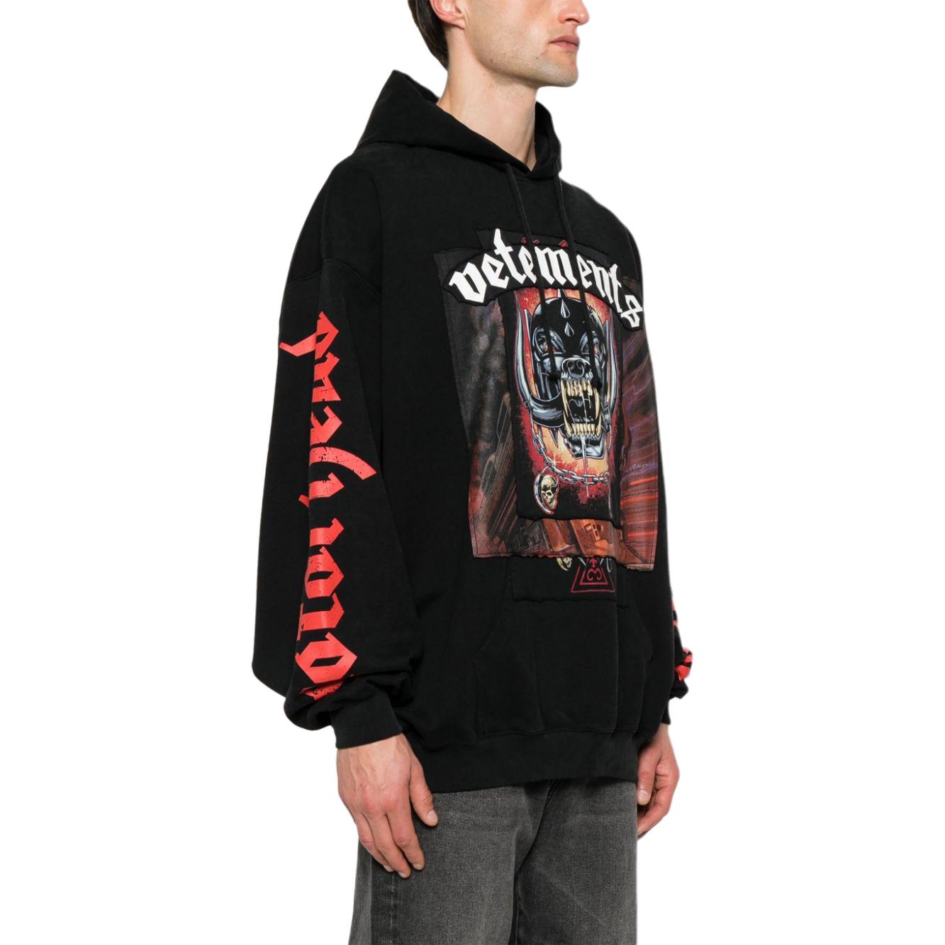 Details for ヴェトモン SS24 ロゴプリント リブ付きフーディー ブラック ユニセックス パーカー UE64HD290BB-BLACK