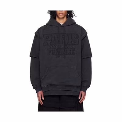 Vetements SS24 Oversized Logo Hoodie Black Long Sleeve 241669M202021