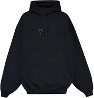 Vetements SS24 Oversized Logo Print Hoodie Black Long Sleeve Sweatshirt UA65HD480B1302-BLACK Vetements SS24 Oversized Logo Print Hoodie Black Long Sleeve Sweatshirt UA65HD480B1302-BLACK
