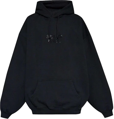 Vetements SS24 Oversized Logo Print Hoodie Black Long Sleeve Sweatshirt UA65HD480B1302-BLACK Buy Vetements SS24 Oversized Logo Print Hoodie Black Long Sleeve Sweatshirt UA65HD480B1302-BLACK