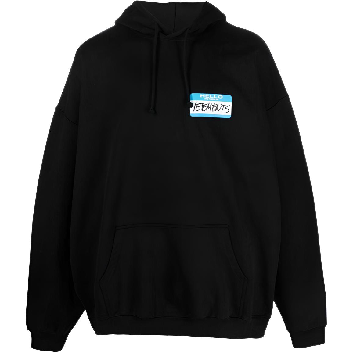 Vetements Unisex Black Logo Print Textured Knit Sweatshirt. UE64HD900B