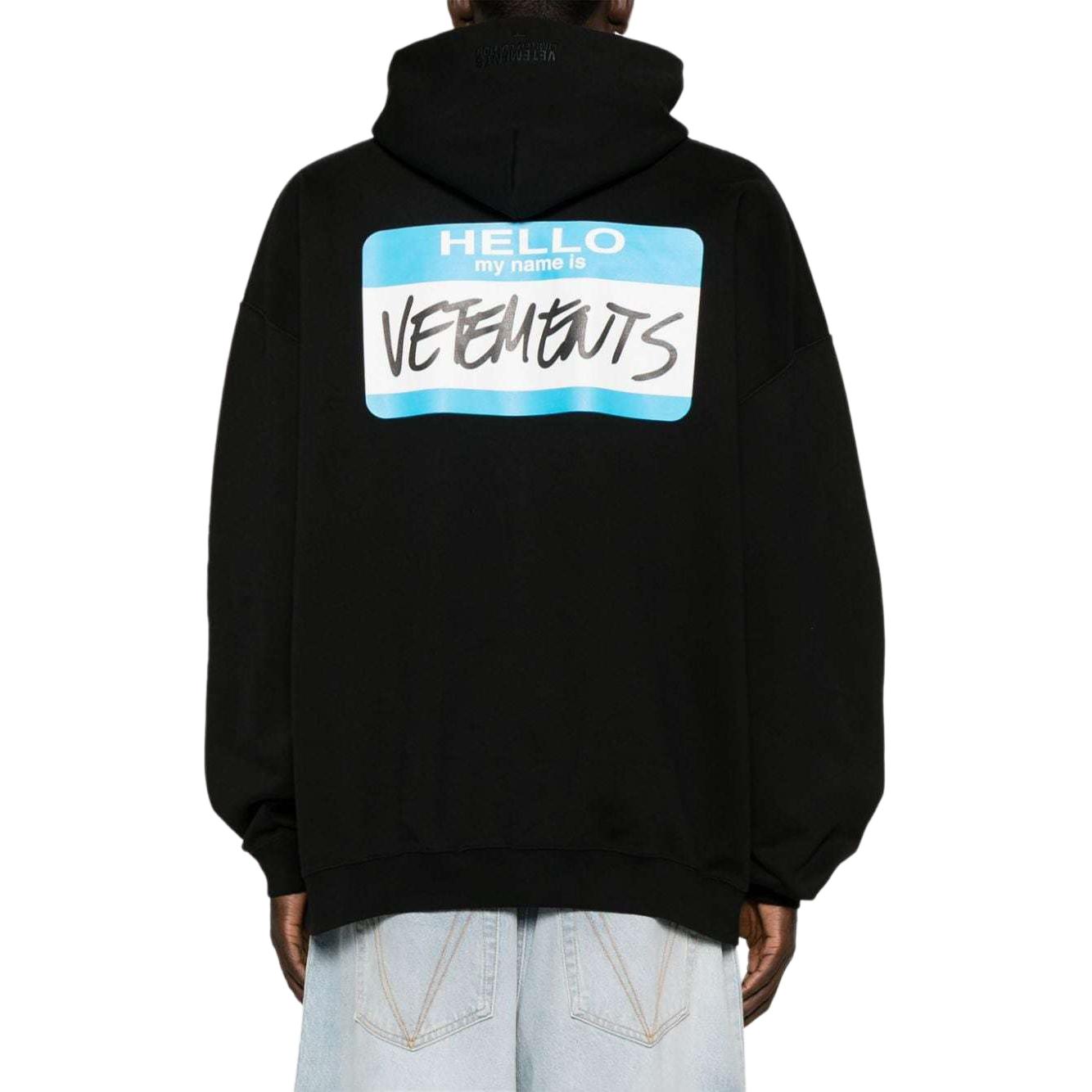 Shop Vetements 男女黑色Logo印花紋理針織長袖上衣。 UE64HD900B