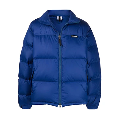 Vetements Unisex Solid Color High-Neck Zip-Up Jacket UE52JA260NBLUE