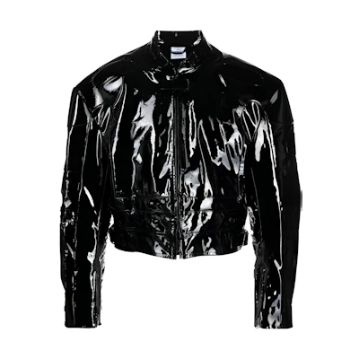 Vetements Unisex Solid Color Zip-Up Turtleneck Jacket Black UE63JA995B- BLACK
