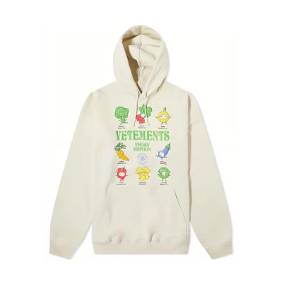 Vetements Vegetable Print Hoodie Unisex White UA52TR740W-WHITE
