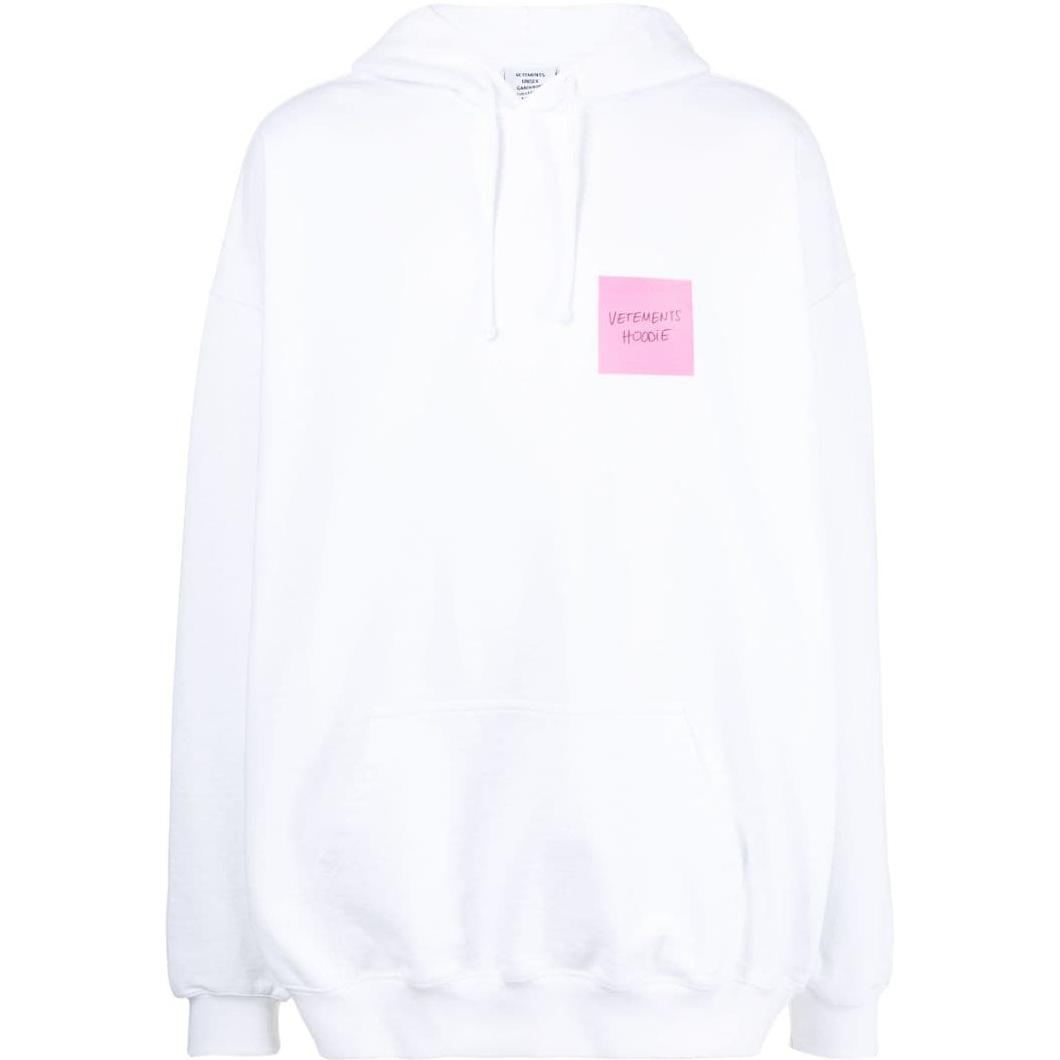 Vetements White Solid Color Logo Print Sweatshirt UE54HD460W