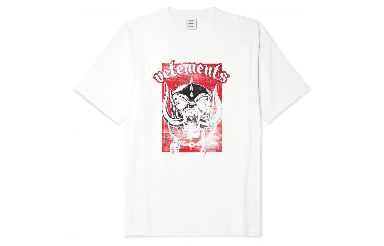 Vetements White Unisex T-Shirt with Skull Letter Print UAH21TR6671611
