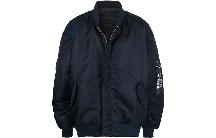 Vetements Alpha Industries FW21 Patchwork Bomber Jacket Blue Mens UA52JA200-NNAVY