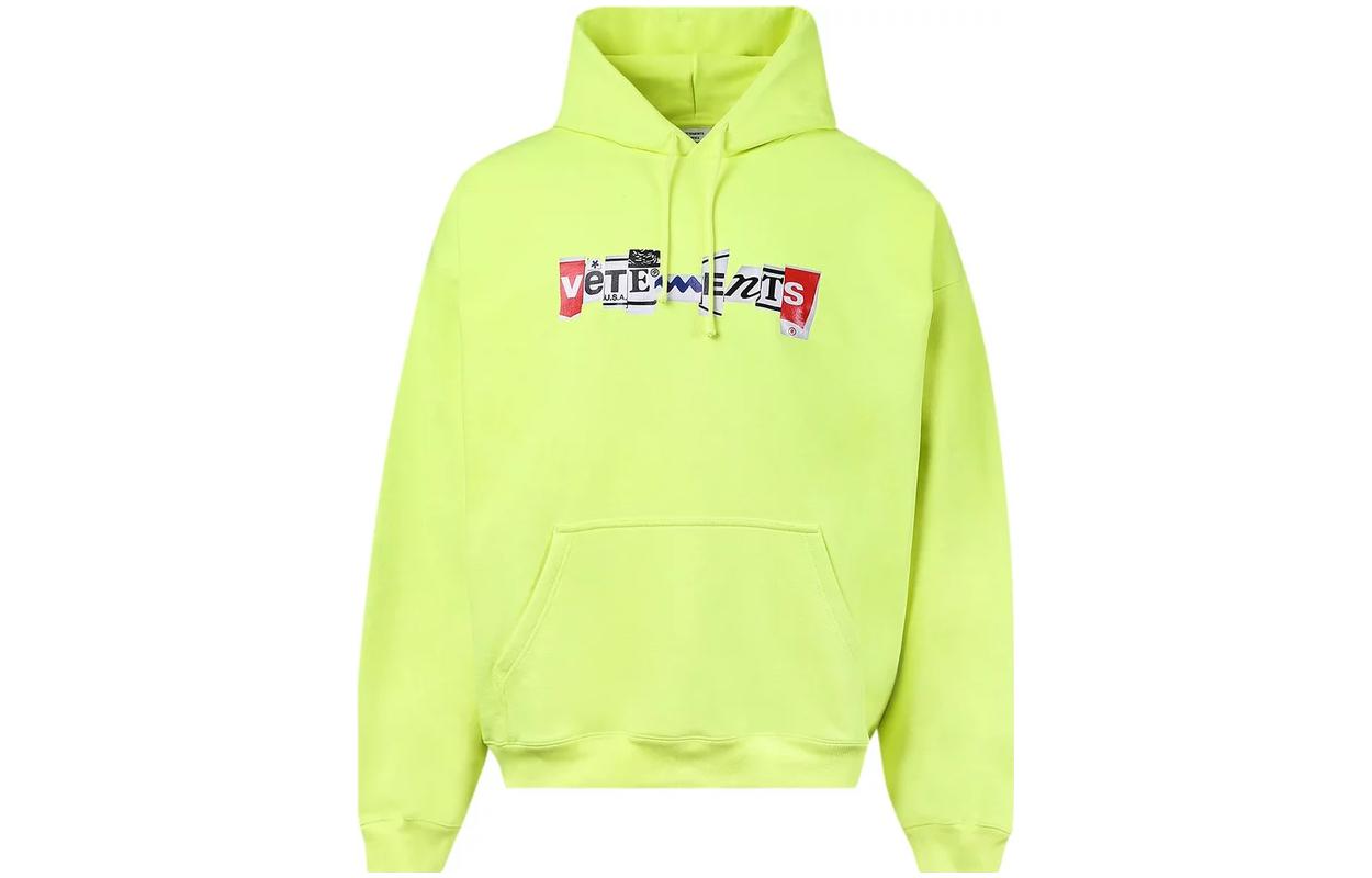 Vetements Yellow Graphic Print Hoodie UA53HD240Y