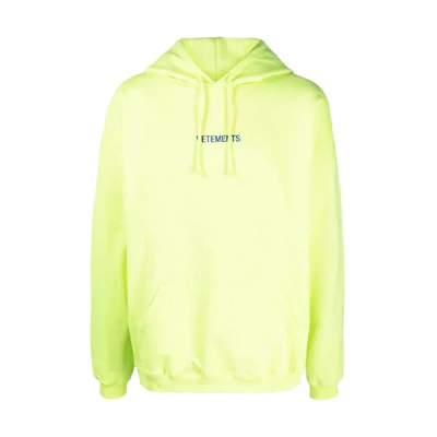 Vetements Yellow Logo Print Long Sleeve Unisex Sweatshirt UE52TR380-YNEON
