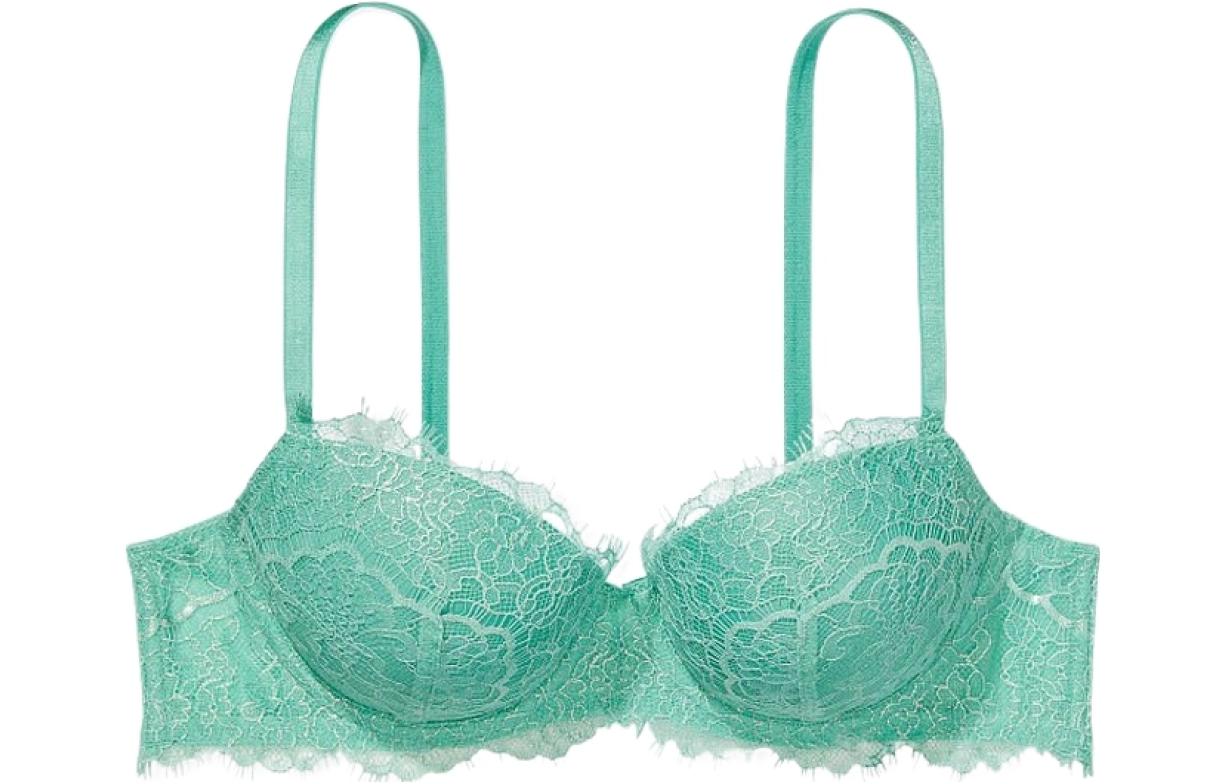Victoria's Secret Dream Angels Lace Lightly Lined 3/4 Cup Bra Green. 11206453-5LS4