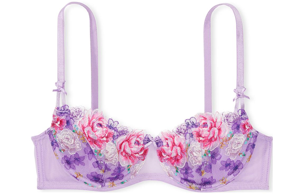 Victoria's Secret Dream Angels Purple Lace Embroidered Bra Sexy Floral Design 11222044-5Z5A