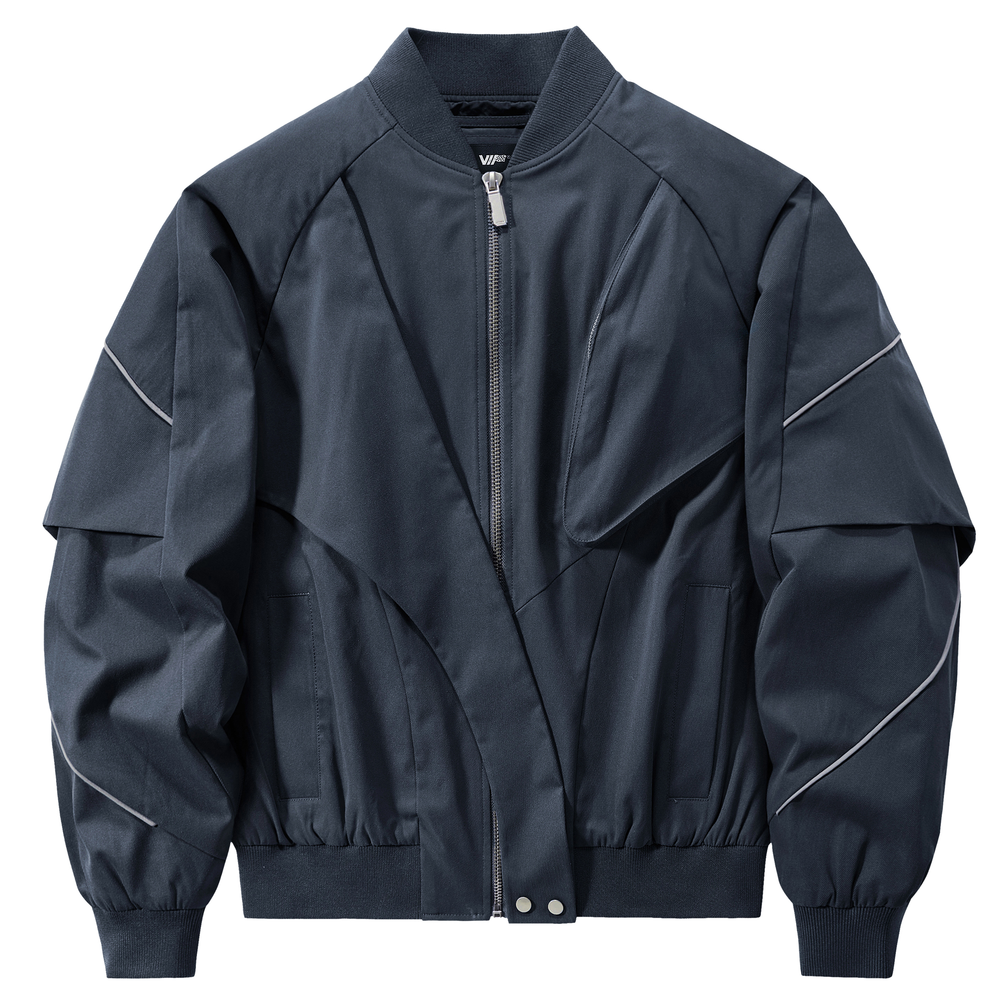 VIP Streetwear Minimalist Baseball Jacket Unisex Fog Blue Oversized Design VZ222071