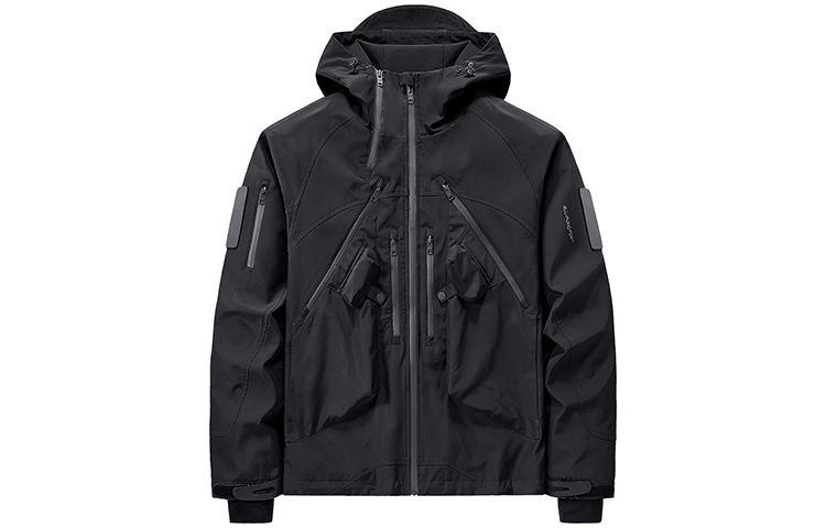 VIP Streetwear Multi-Zip Pocket Utility Hooded Jacket Black VZ222048